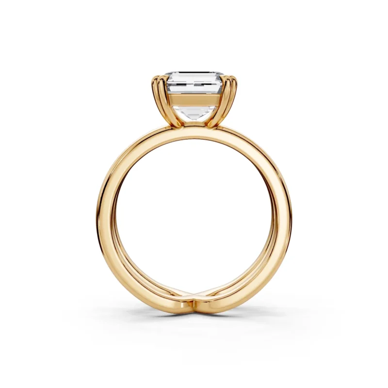 3 Solitary Fashion Double Claw Standard Profile Double Shank engagement ring