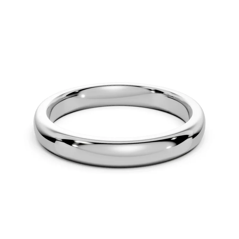 5 Single Row solitaire comfort fit 3mm wedding ring