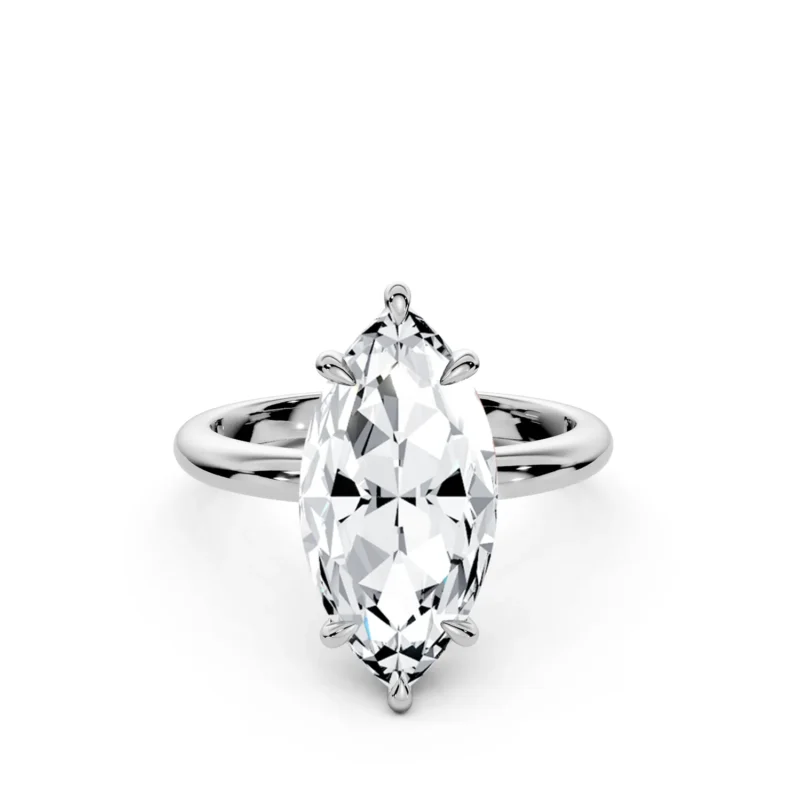 5 Solitary Four Prong Hidden Halo Low Profile Solitaire Comfort marquise 转换自 png