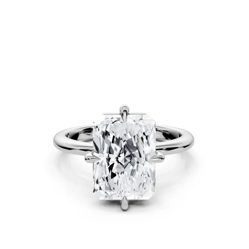 5 Solitary Four Prong Light Pass Standard Profile Solitaire Standard radiant engagement ring