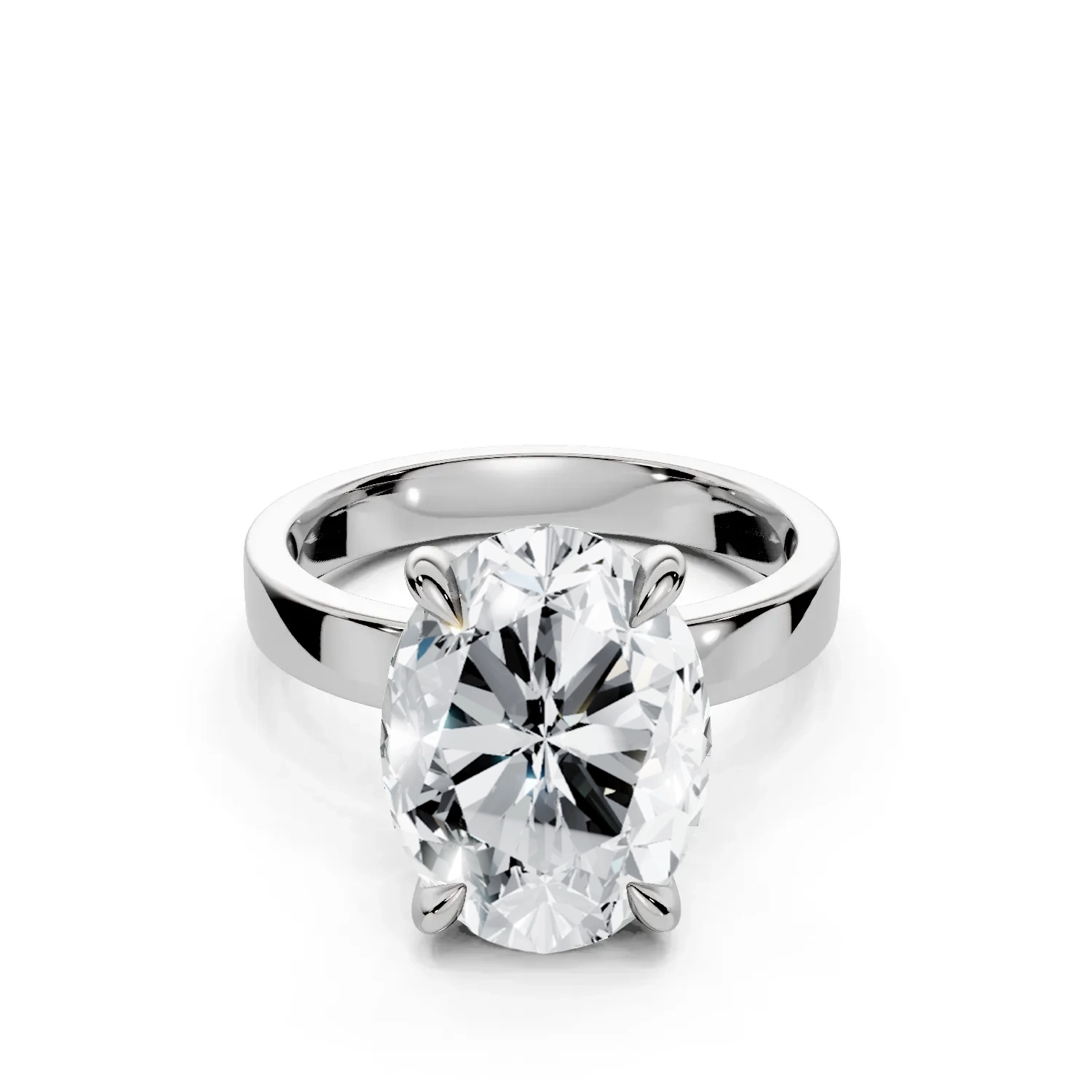 5 Solitary Four Prong Standard Profile Solitaire Straight oval engagement ring 1 5 Solitary Four Prong Standard Profile Solitaire Straight oval engagement ring 1