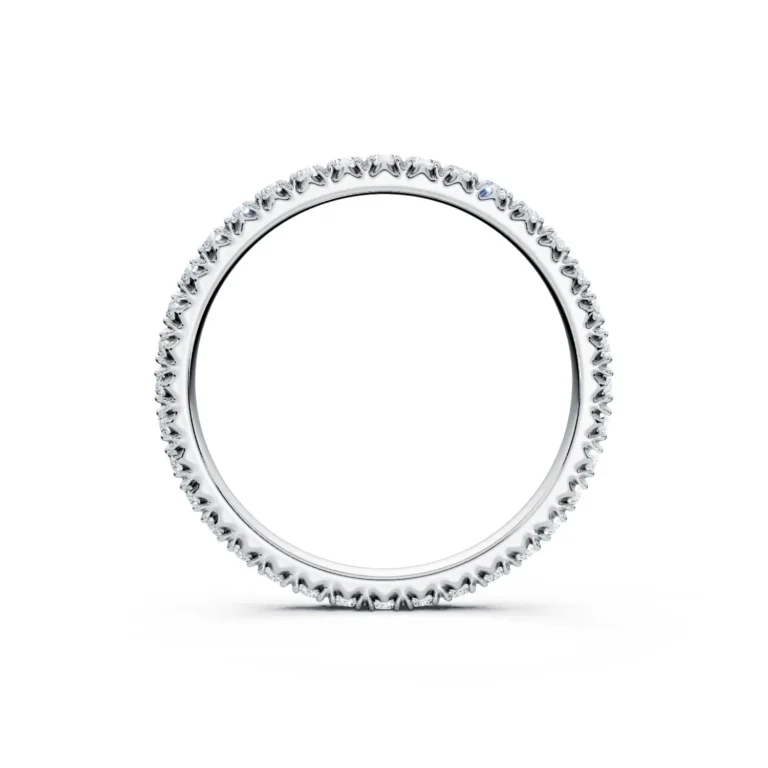 6 Stack Single Row Pavé Setting French Pavé Bezel Base full coverage round 2.0