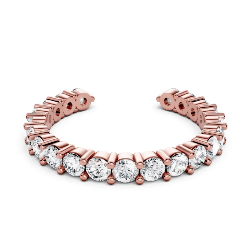 9 Single Row open Prong Setting Shared Prong Light Pass 34coverage round