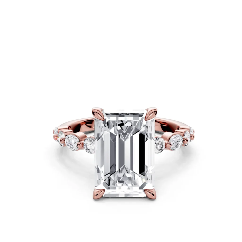 9 Solitary Fashion Four Prong Light Pass Standard Profile Alternating Pave 34 coverage