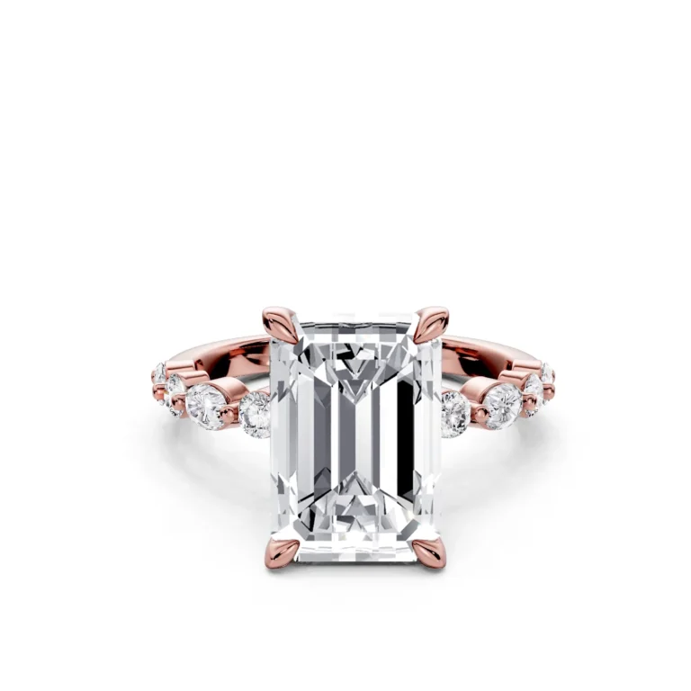 9 Solitary Fashion Four Prong Light Pass Standard Profile Alternating Pave 34 coverage