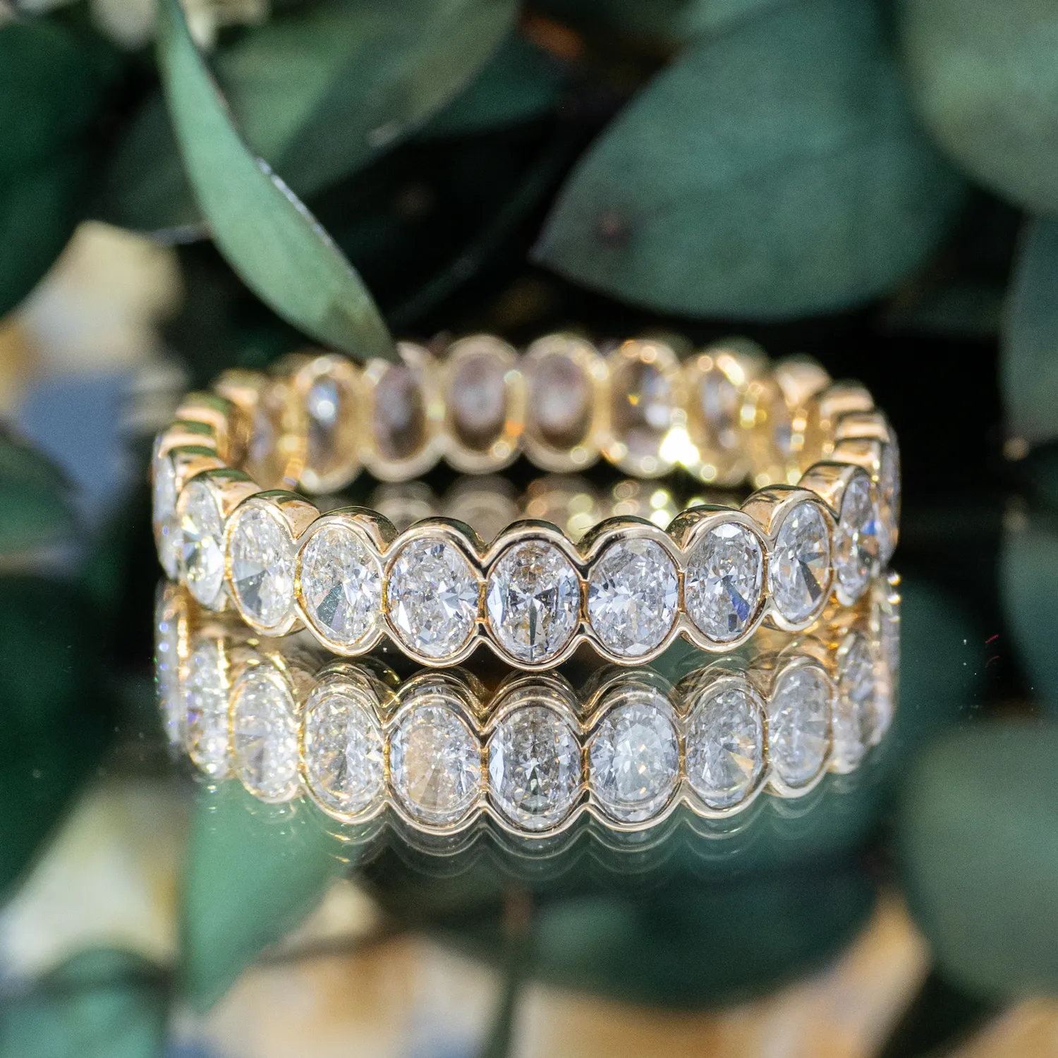 North South Oval Cut Half Bezel Eternity Ring 1 North South Oval Cut Half Bezel Eternity Ring 1