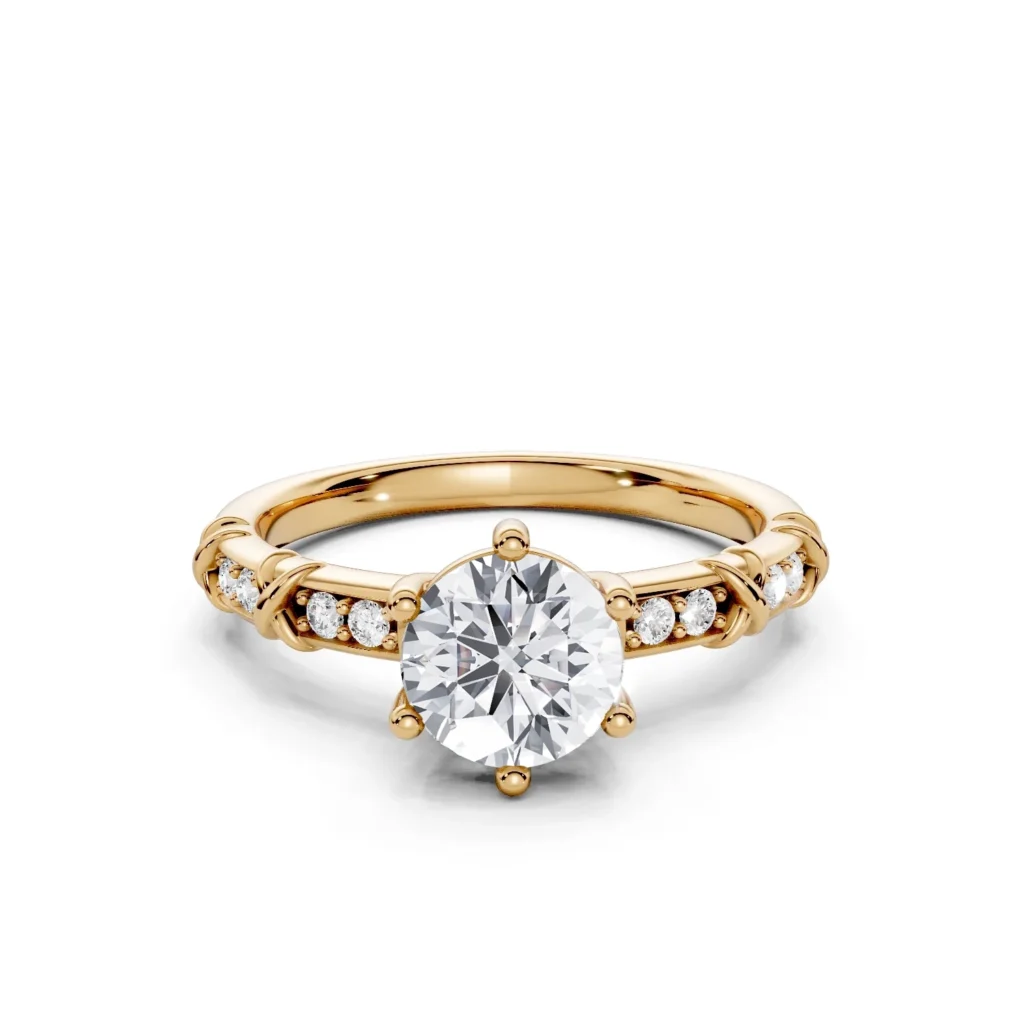 1 Vivre Features Solitary Four Prong Low Profile Bead Bright 1 2 coverage round 3ct