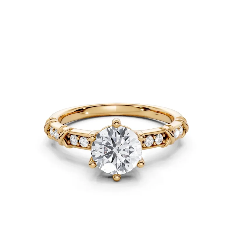 1 Vivre Features Solitary Four Prong Low Profile Bead Bright 1 2 coverage round 3ct