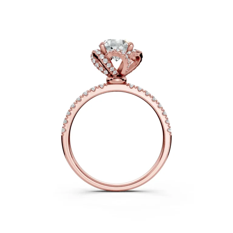 10 Vivre Features Halo Four Prong Outstanding Profile U Pavé 1 2 coverage round 1ct