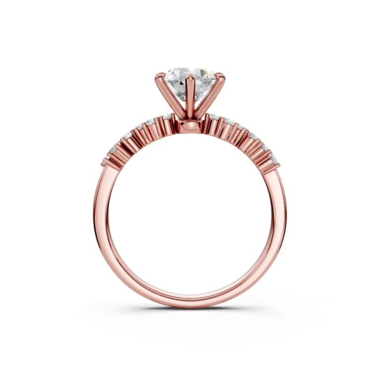 10 Vivre Features Solitary Four Prong Low Profile Light Pass Alternating Pavé 1 4 coverage round 1ct