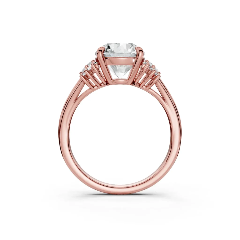 10 Vivre Features three stone cathedral Standard Profile Solitaire Comfort round 2ct