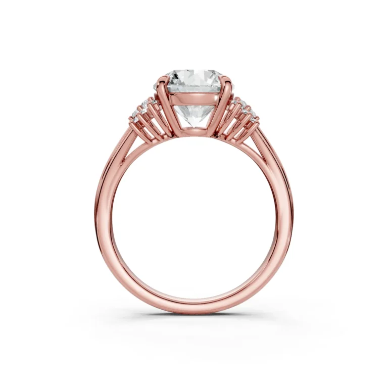 10 Vivre Features three stone cathedral Standard Profile Solitaire Comfort round 2ct