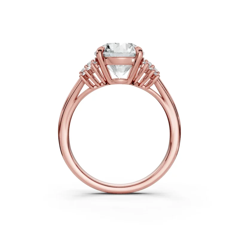 10 Vivre Features three stone cathedral Standard Profile Solitaire Comfort round 2ct