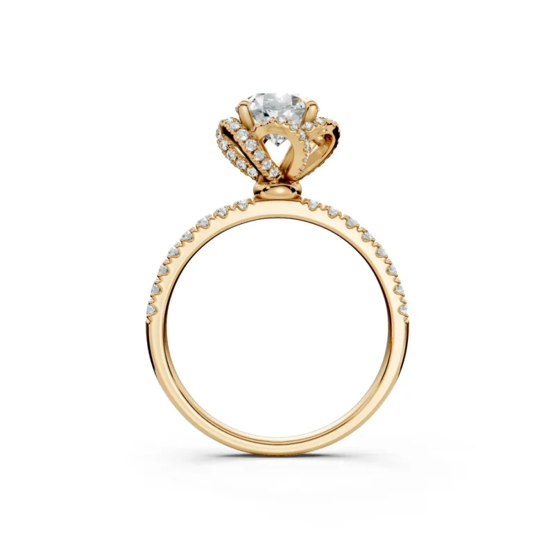 2 Vivre Features Halo Four Prong Outstanding Profile U Pavé 1 2 coverage round 1ct