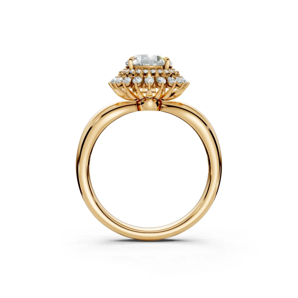 2 Vivre Features Halo Four Prong Standard Profile Solitaire Comfort round 1ct