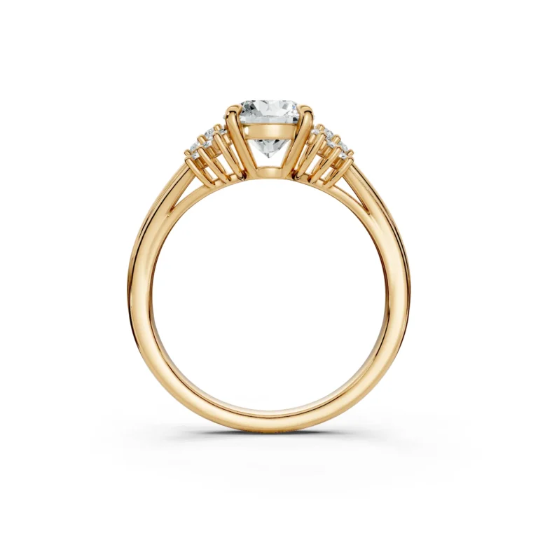 2 Vivre Features three stone cathedral Standard Profile Solitaire Comfort round 1ct