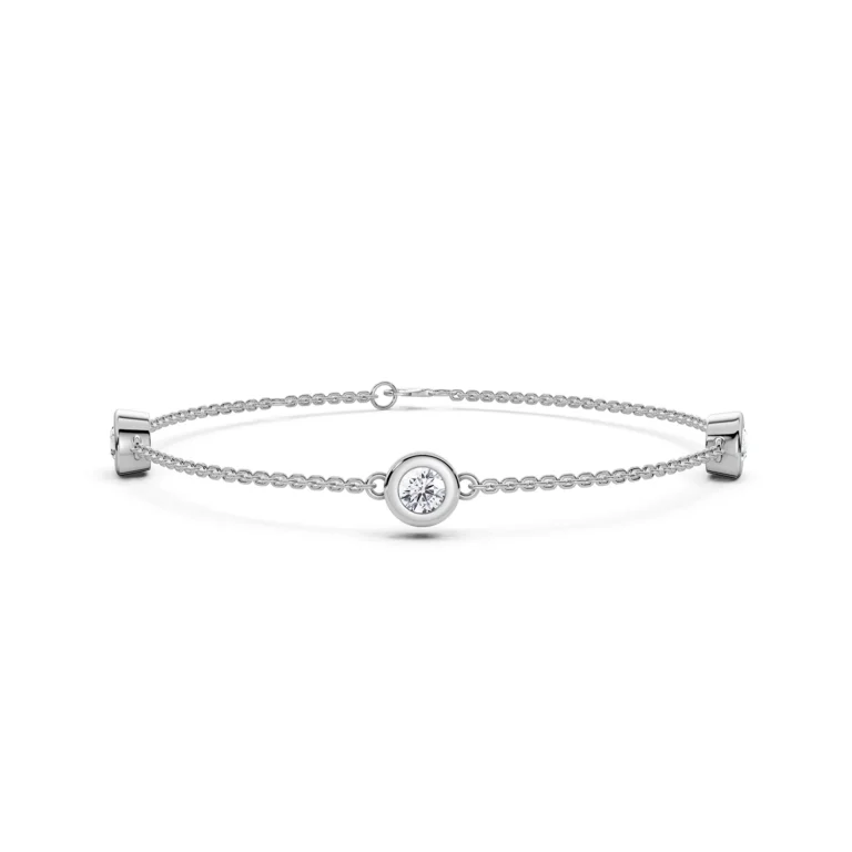 3 Station Bracelet 3 stations Bezel round