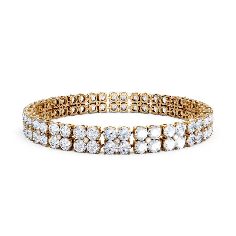 4 Tennis Combo Prong Setting 3 row Adaptive Basket round Vivre Feature