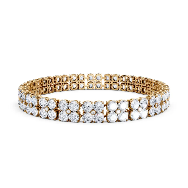 4 Tennis Combo Prong Setting 3 row Adaptive Basket round Vivre Feature