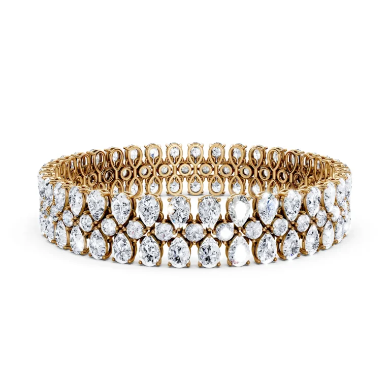 4 Tennis Combo Prong Setting 3 row Adaptive Basket round pear