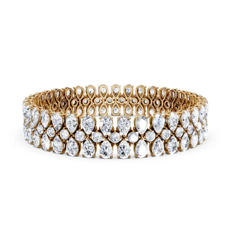 4 Tennis Combo Prong Setting 3 row Adaptive Basket round pear