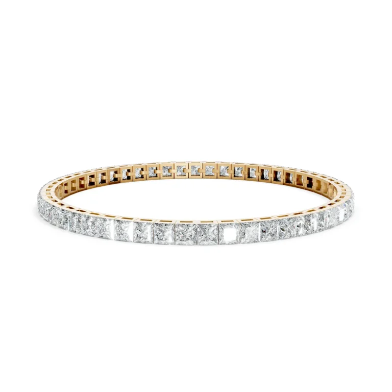 4 Tennis Hidden Bezel Square Basket princess