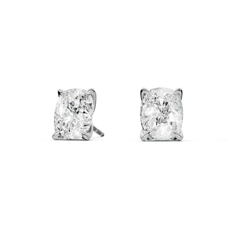 5 Solitary Four Prong Martini Floral earring elongated cushion