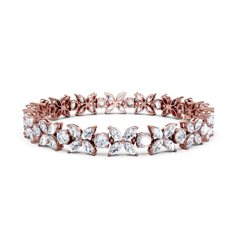 5 Tennis Combo Prong Setting 3 row Adaptive Basket round marquise