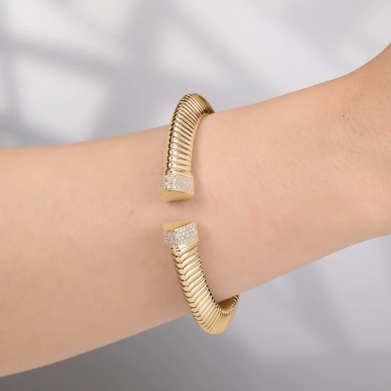 6 Luce Geometric Polished Glossy Cuff