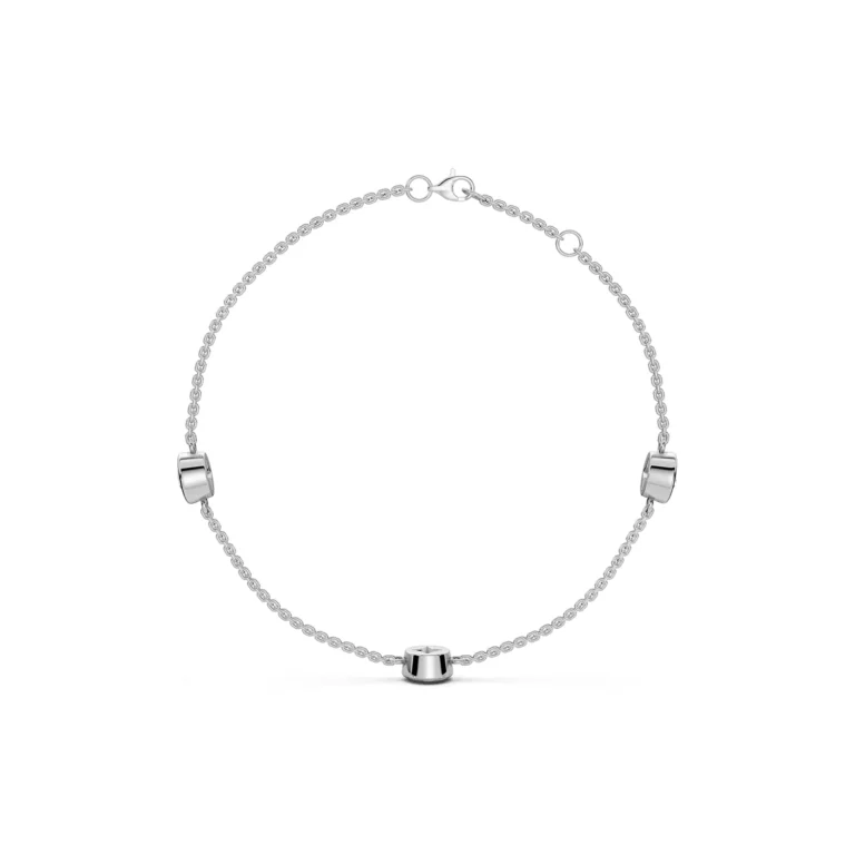 6 Station Bracelet 3 stations Bezel round