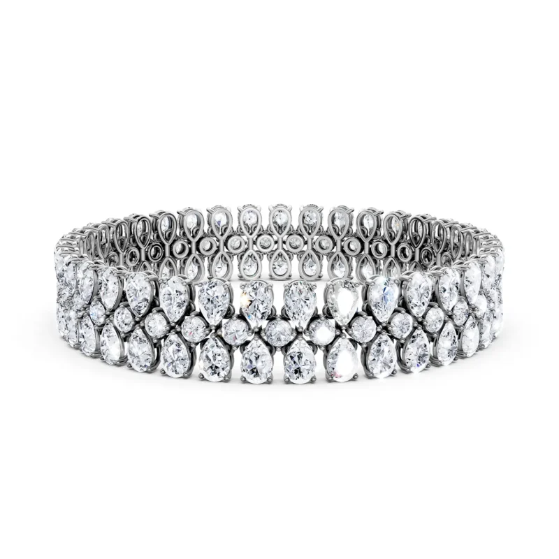 6 Tennis Combo Prong Setting 3 row Adaptive Basket round pear