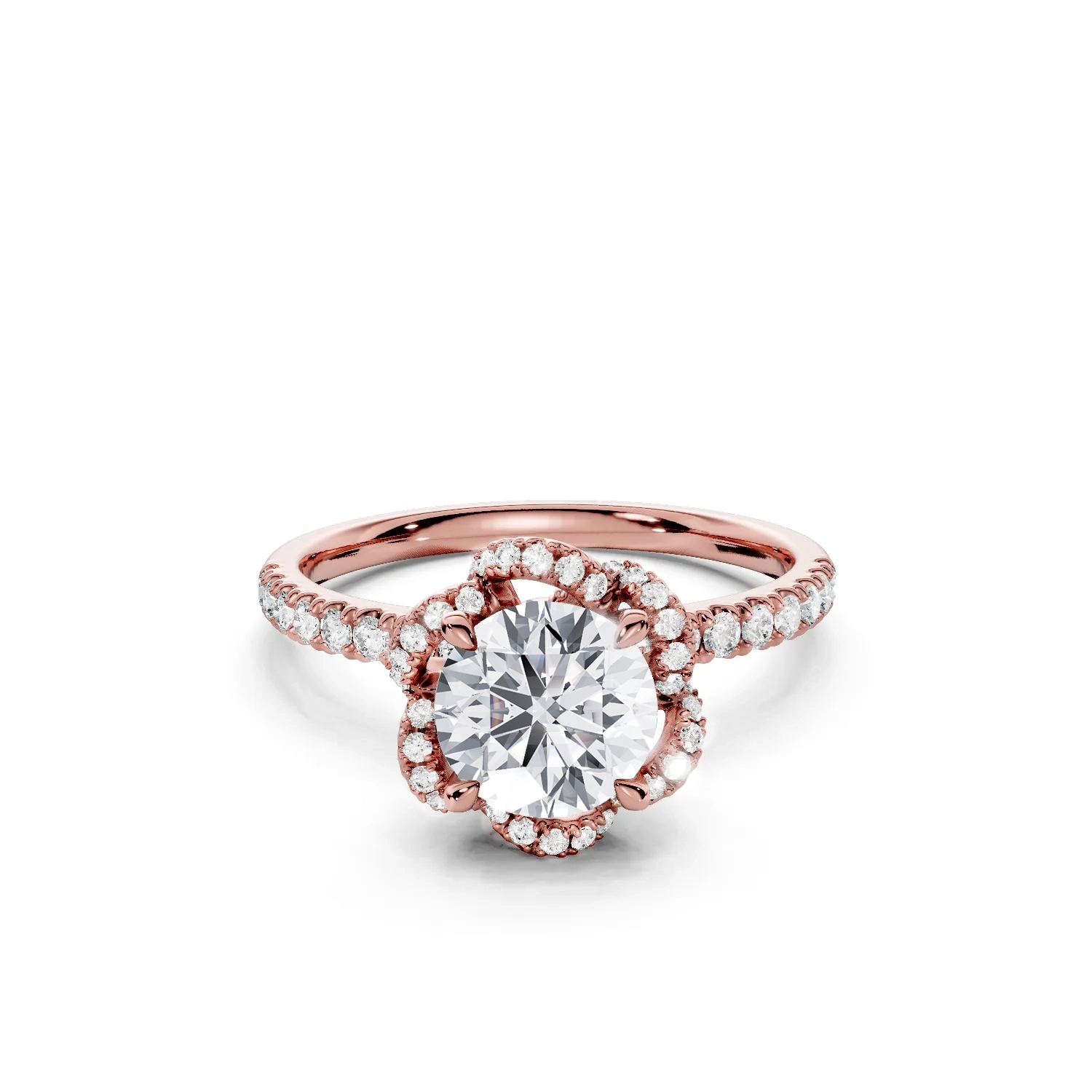 9 Vivre Features Halo Four Prong Outstanding Profile U Pavé 1 2 coverage round 1ct 9 Vivre Features Halo Four Prong Outstanding Profile U Pavé 1 2 coverage round 1ct