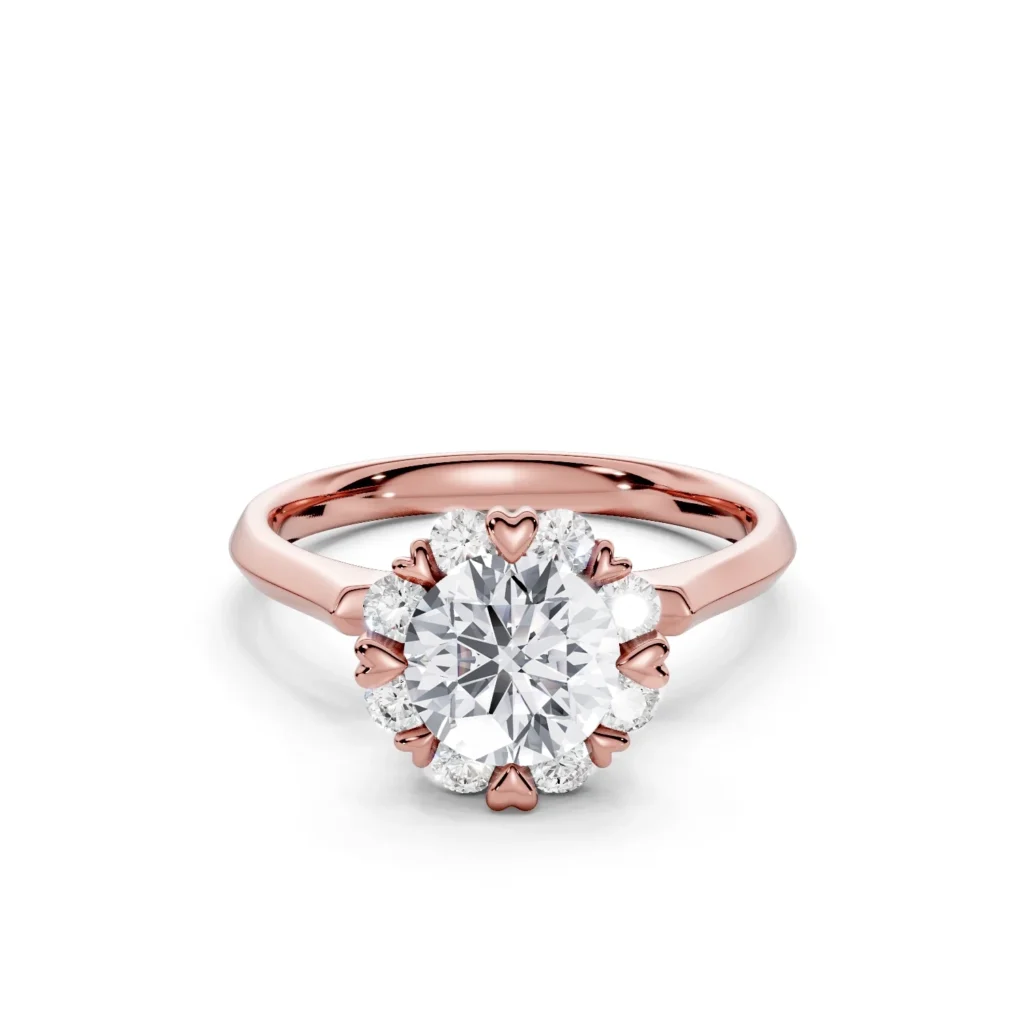 9 Vivre Features Halo Hidden Halo Heart Prong Outstanding Profile Solitaire Knife round 1ct