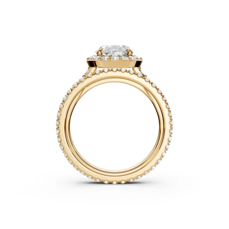 2 Glintwave Classic Halo Oval Cut U PavÃé Diamond Ring