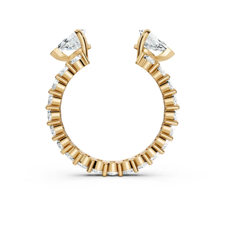 2 Side Stone Open Ring