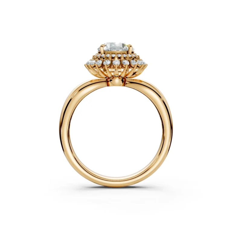 2 Vivre Features Halo Four Prong Standard Profile Solitaire Comfort round 1ct