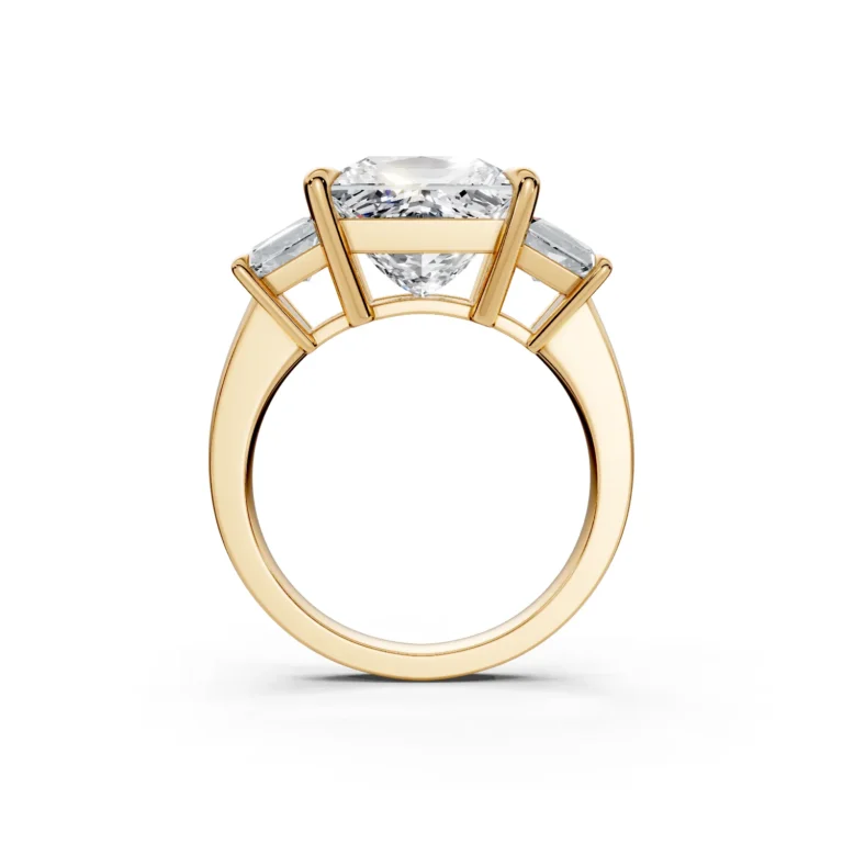 3 Three Stone Four Prong Standard Profile Solitaire Straight princess 转换自 png