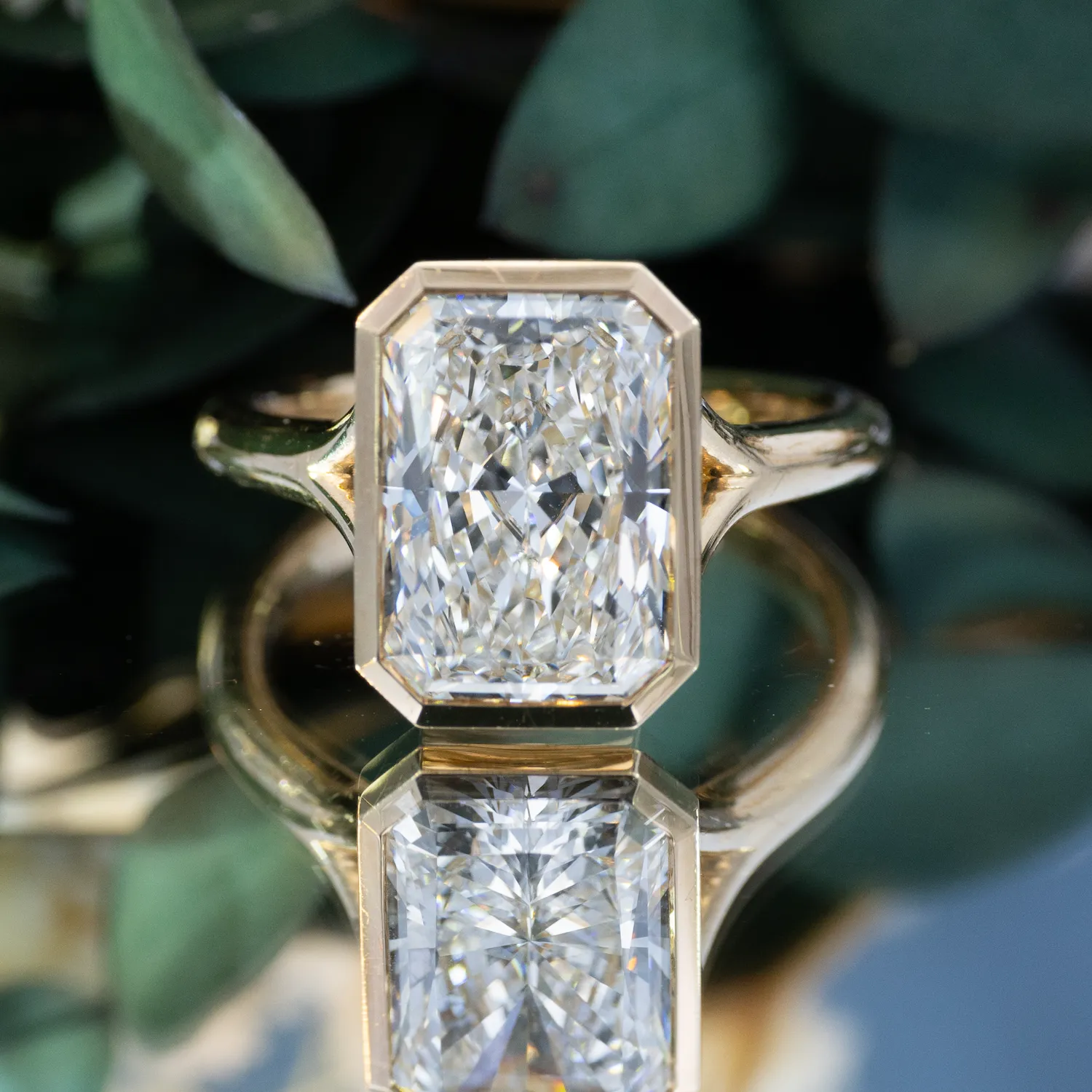 Fancy Y shank Radiant Bezel Ring 1 Fancy Y shank Radiant Bezel Ring 1