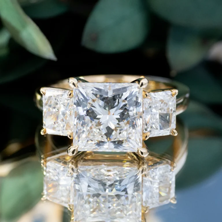 Three Stone Princess & Radiant Cut Straight Fit Ring 1