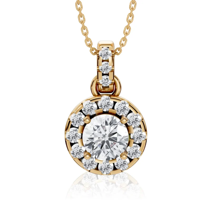 01 Pendant Halo Prong Link round