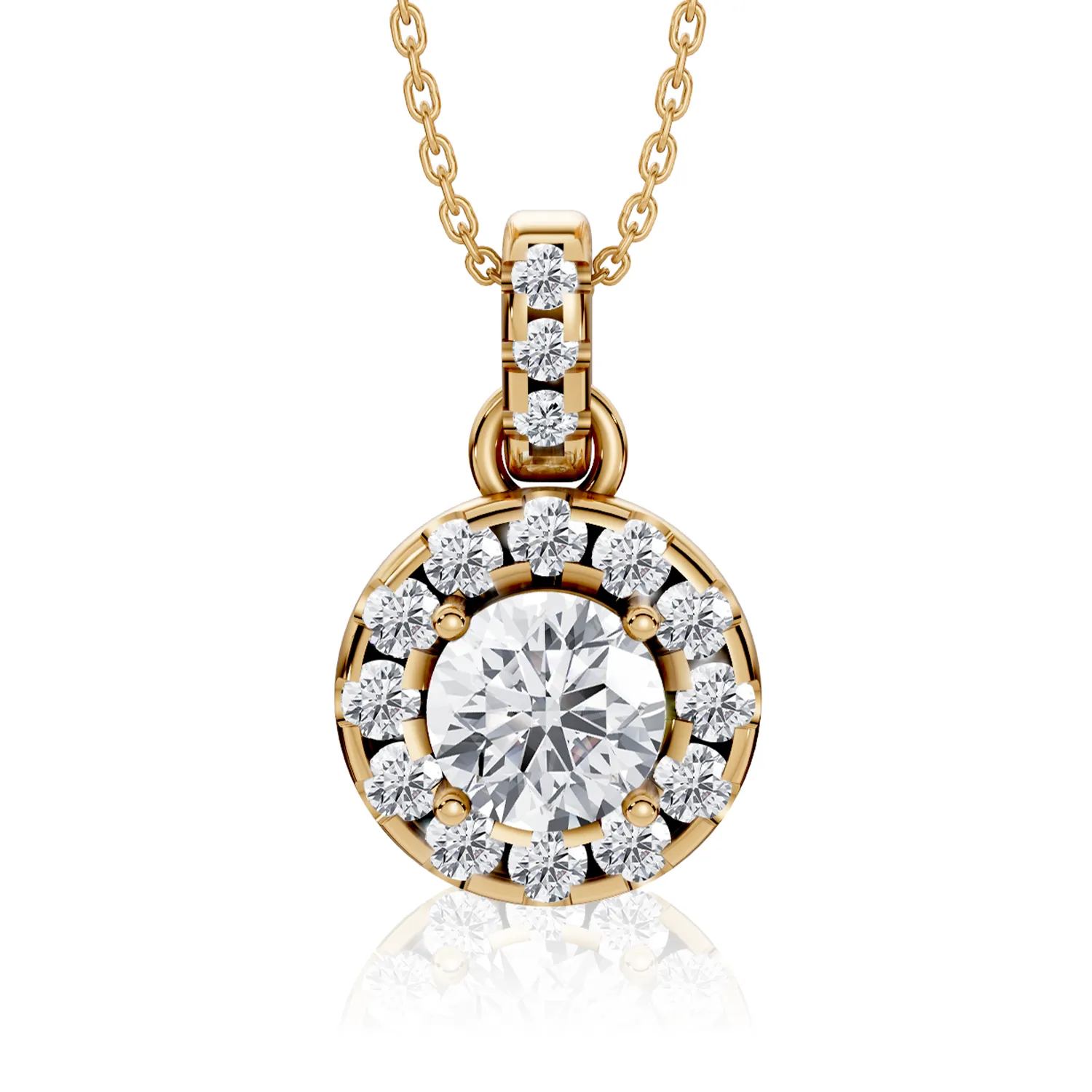 01 Pendant Halo Prong Link round 01 Pendant Halo Prong Link round