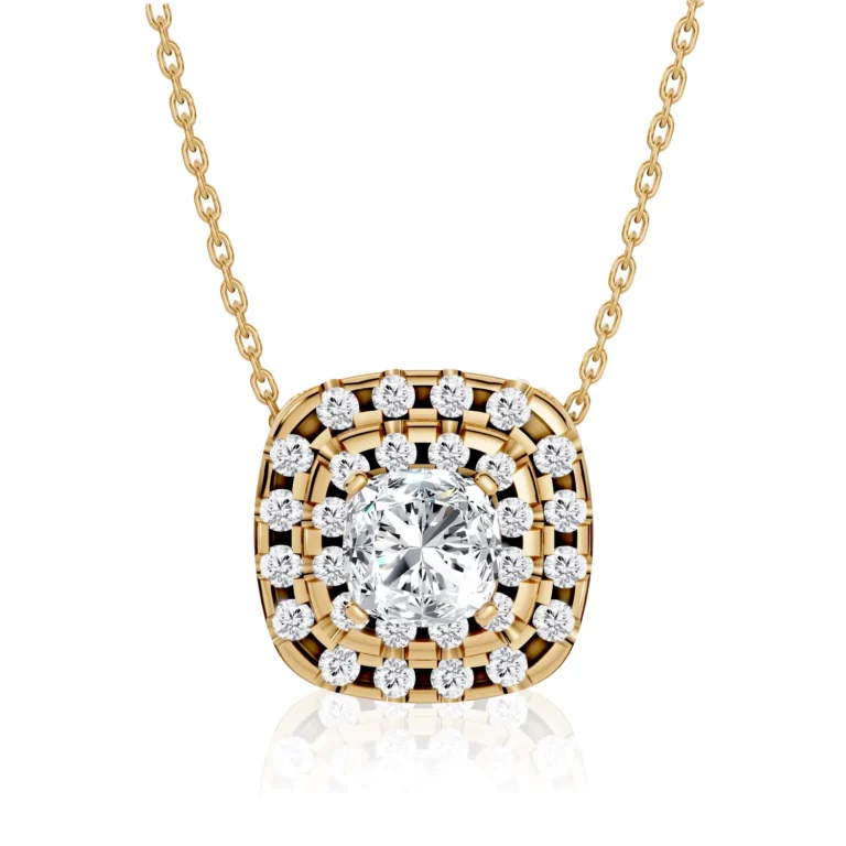 01 Pendant Halo double halo Prong Basket cushion