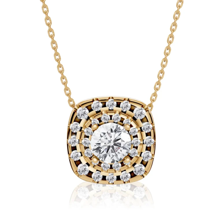 01 Pendant Halo double halo Prong Basket round