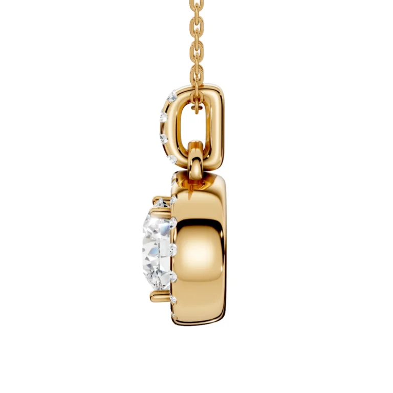 2 Pendant Halo Prong Link round