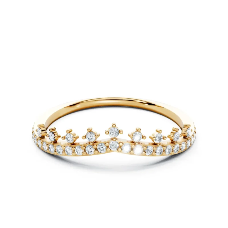 1 Stack curved Gentle Angle Pave Prong Bezel Base 12 coverage